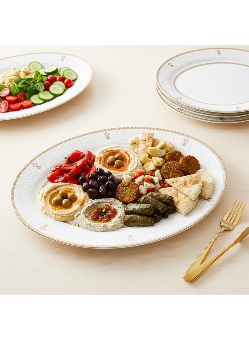Shallow ZAYA New Bone China Oval Platter 36 cm – Large White Serving Platter for Hosting & Festive Dining, Elegant Tableware for Daily Use, Brunch, Ramadan, Eid, Diwali & Gifting - Image 2