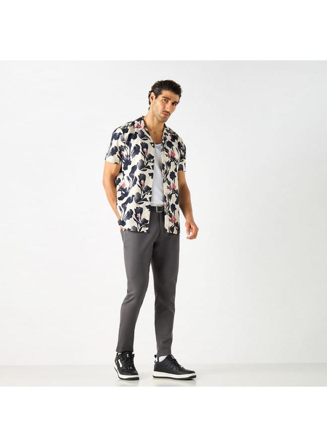 Iconic Iconic Solid Slim Fit Pants with Pockets  - Image 2