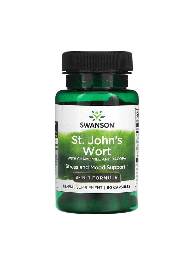 SWANSON St. John's Wort with Chamomile and Bacopa, 60 Capsules