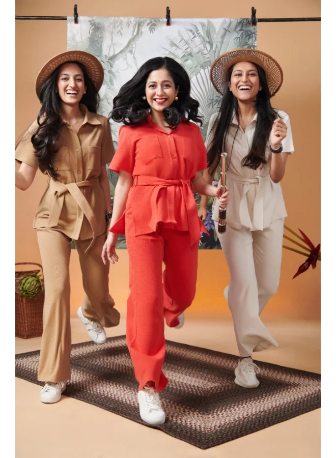 NeceSera Mini Waffle Ivory Safari Suit