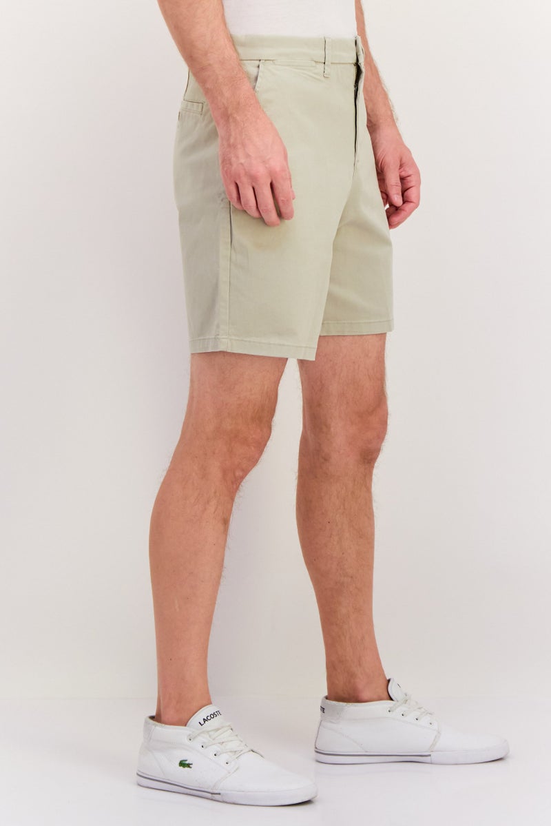 GAP Men Plain 8 Inches Basic Shorts, Stone - Image 4