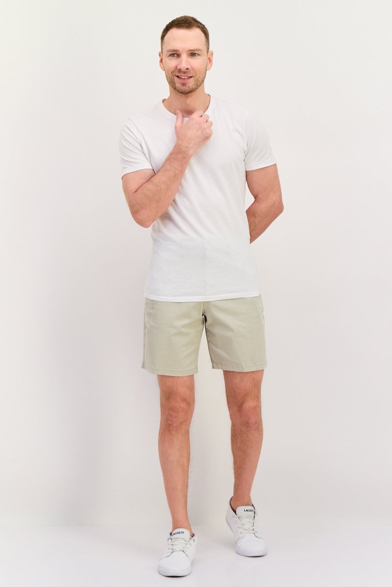 GAP Men Plain 8 Inches Basic Shorts, Stone - Image 2
