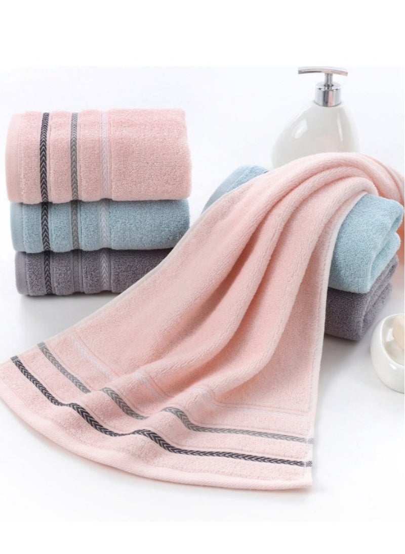 ELFSA 5-piece bathroom towel set-500GSM100% cotton low twist-5 bath towels-Highly absorbent-Quick drying Multicolour 74x34 cm  - Image 1