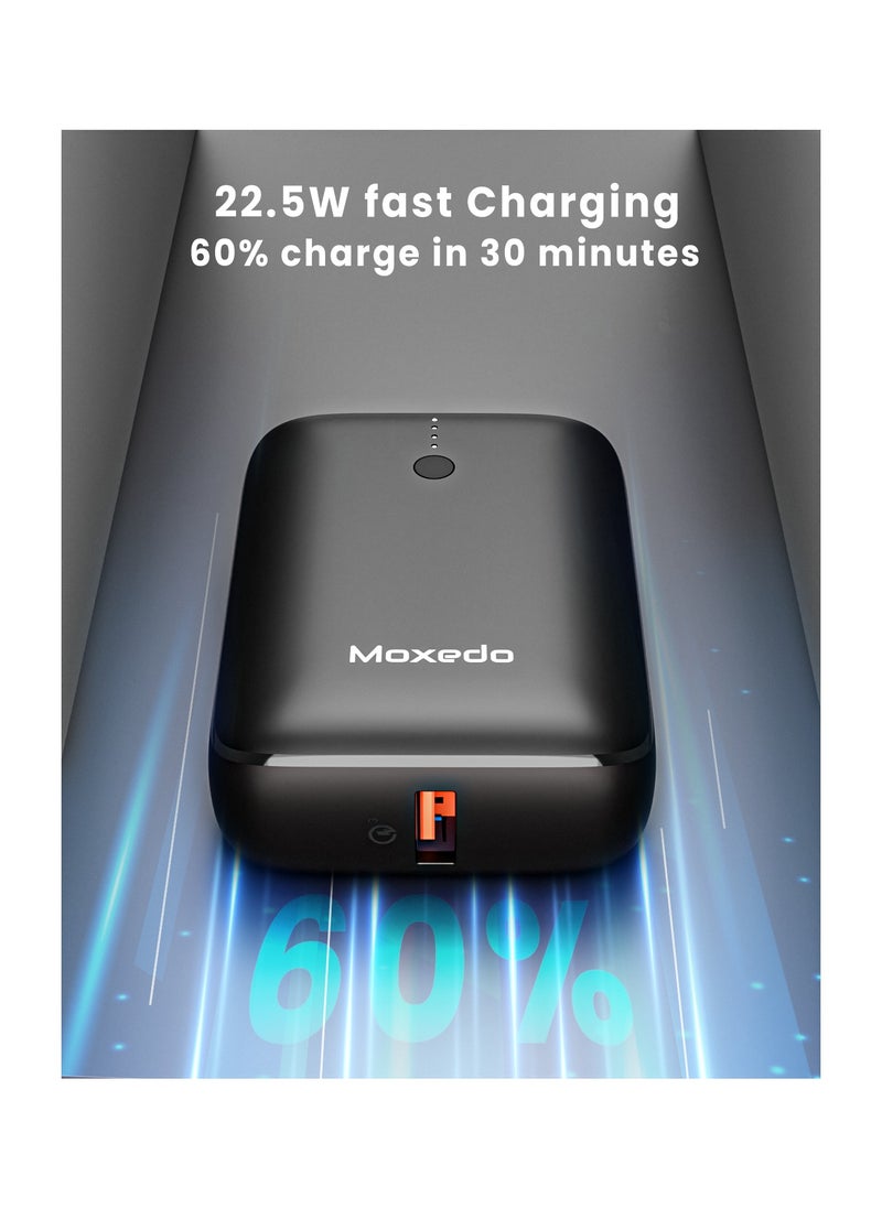 Moxedo Moxedo Porta-Go Mini Power Bank 10,000 mAh Power Delivery 22.5W Dual Ports USB-C/USB-A Compact Design Charge and Recharge  - Image 5