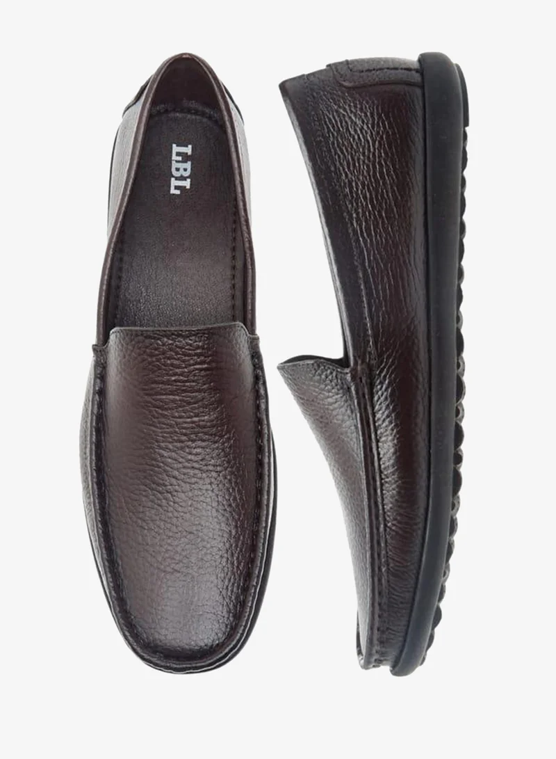 LBL by Shoexpress BROWN Textured Slip-On Moccasins for Men | Best Price UAE
