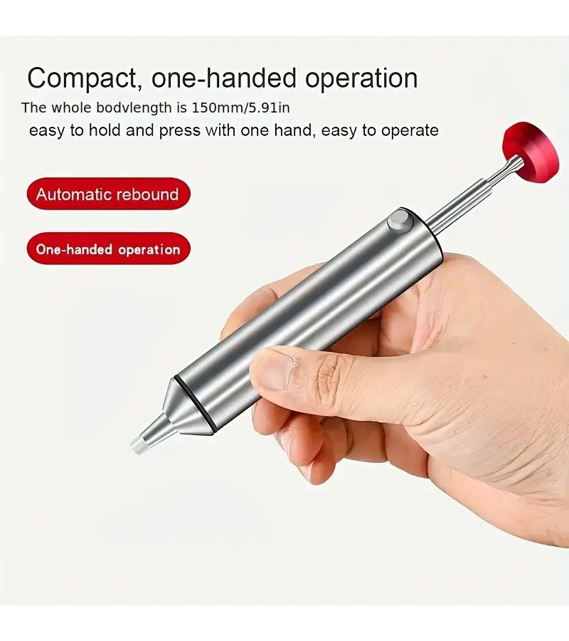 Silvery Grey Solder Sucker Professional Desoldering Tool Ergonomic Grip Reliable Performance Electronics Repair Accessories - Image 1