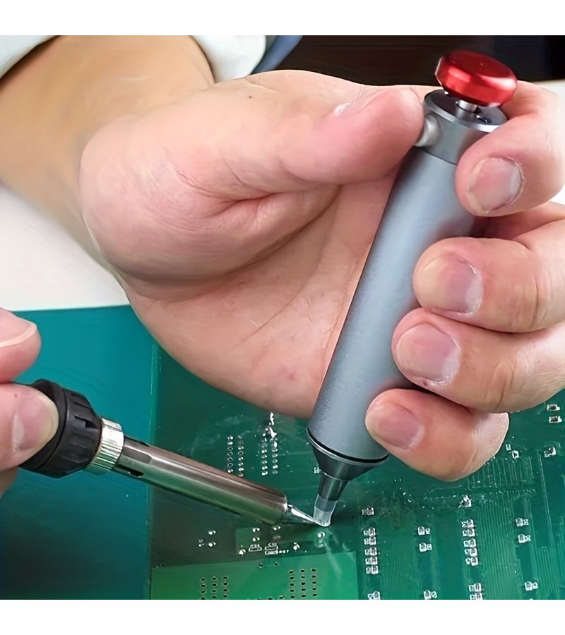 Silvery Grey Solder Sucker Professional Desoldering Tool Ergonomic Grip Reliable Performance Electronics Repair Accessories - Image 4