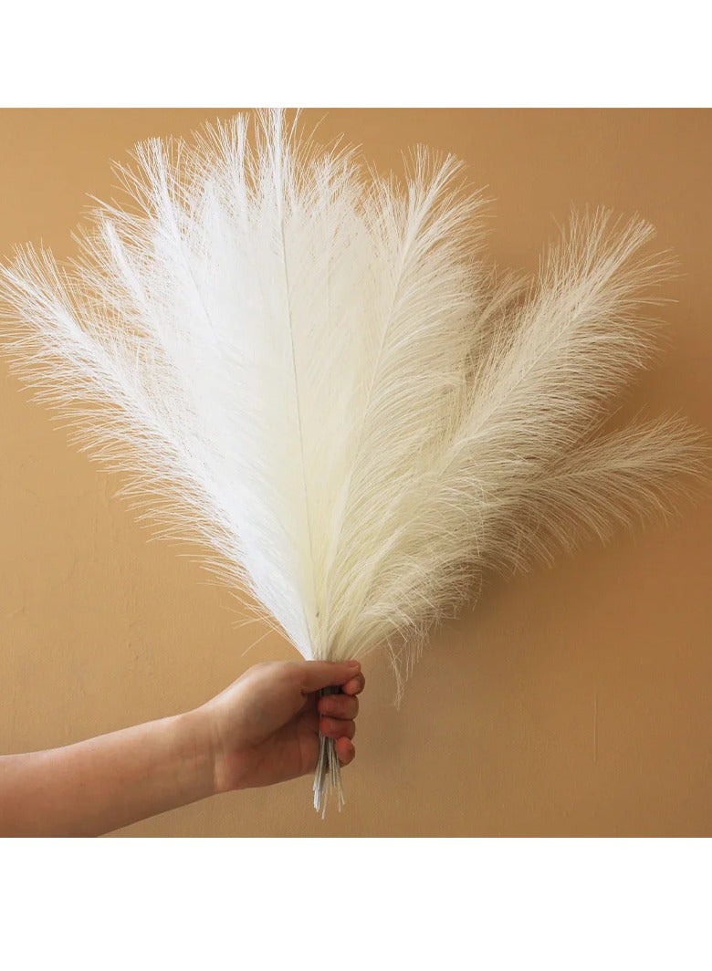 AROAQ Artificial Fluffy Pampas Grass, Elegant Fake Flower Boho Decor, Durable Artificial Flowers For Vase Filler Farmhouse Diy Room Home Wedding Decor, Beige 10pcs  - Image 3