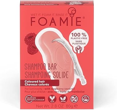FOAMIE Shampoo Bar Raspberry Oil for Coloured Hair PlasticFree pHBalanced SoapFree No Sulphates or Parabens Made in the UK - Image 5