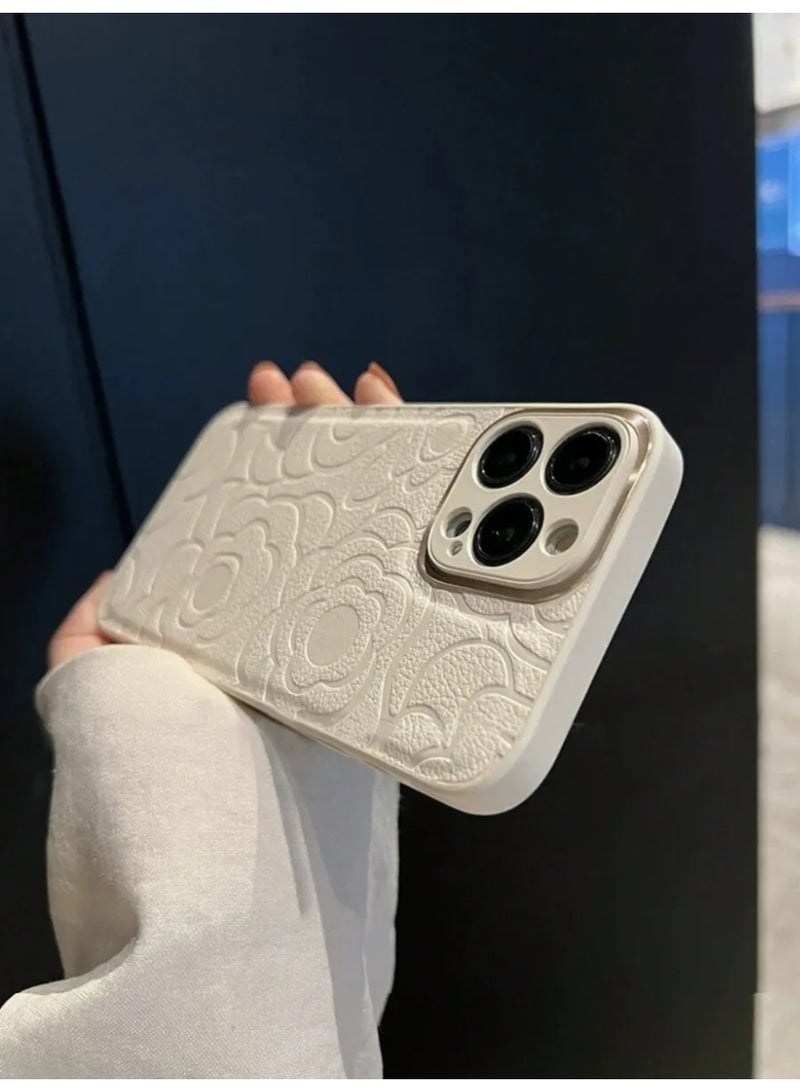 شي إن جراب هاتف بنقشة زهرة الكاميليا إبداعية من الجلد TPU غطاء واقي بالكامل ومقاوم للصدمات،غطاء مريح، تصميم جمالي، متوافق مع ايفون 15 بروماكس - Image 2