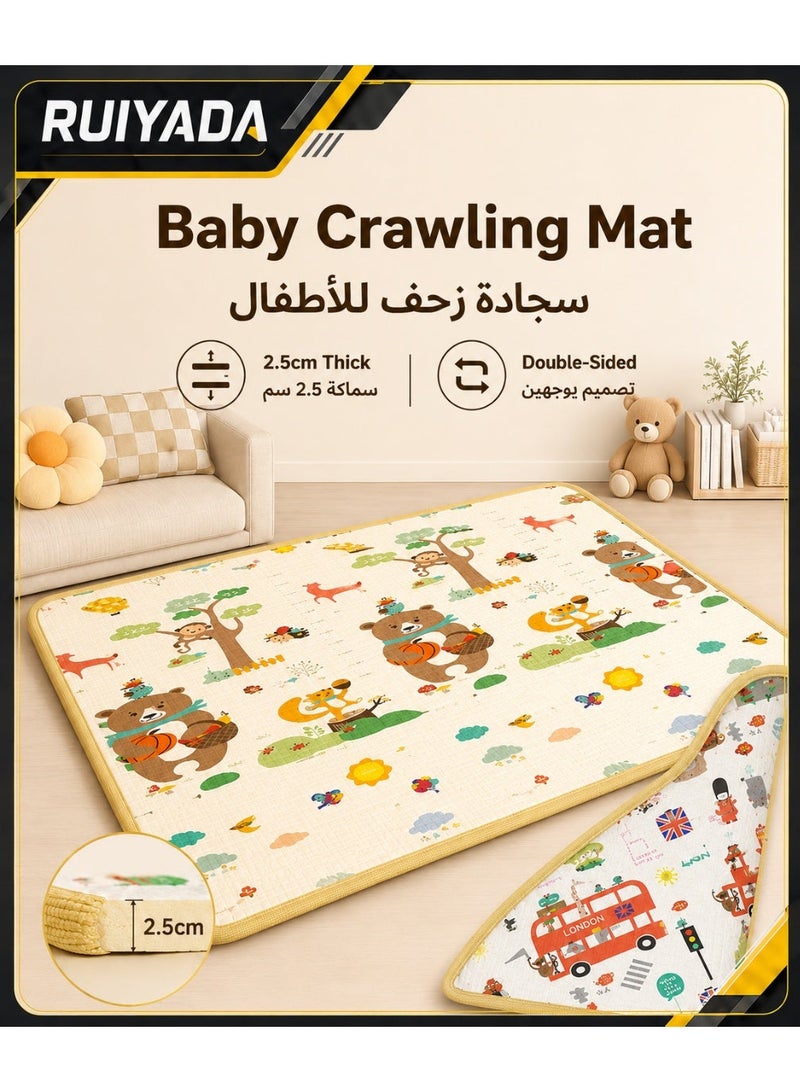 RUIYADA Crawling mat for children non-toxic and odorless crawling mat thickened baby home living room baby cartoon foam mat can be placed inside the child fence - Image 1