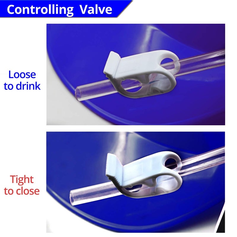 Novelty Place خوذة شرب نوفيلتي بليس - قبعة حامل علب قابلة للتعديل - قبعة شرب - قشة للبيرة أو الصودا - أدوات مشروبات ممتعة للحفلات (زرقاء) - Image 4