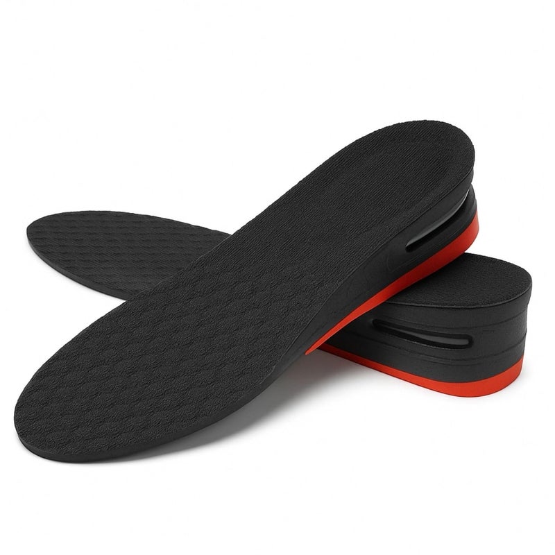Royalkart The Sole Care Height Increasing Insoles for Men & Women | Up to 5CM Heel Lift | Full-Length Orthotic Shoe Inserts | Trimmable, Anti-Slip, Shock Absorbing, Odour Free (Black) - Image 1