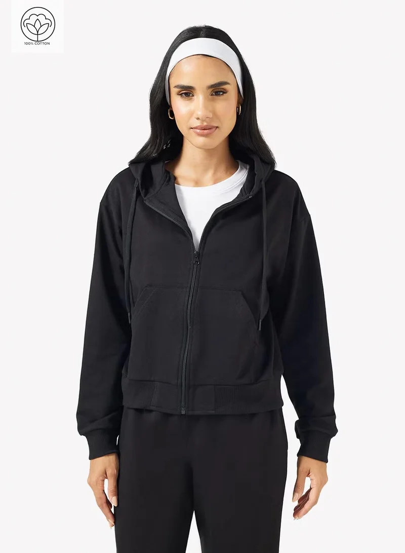 Cotton Essential Zip Thru Hoodie