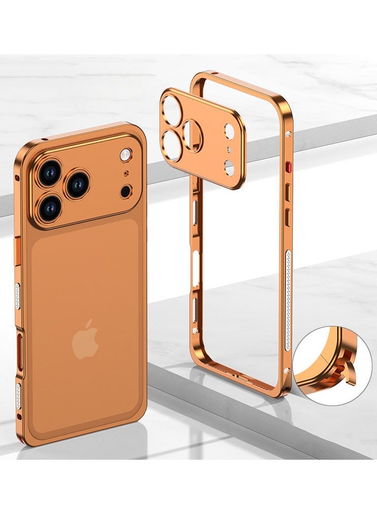 general Luxury  Metal Frame Bumper Phone Case For iPhone 17 Pro Max  Aluminum Alloy Armor Detachable Buckle Shockproof Cover - Image 1