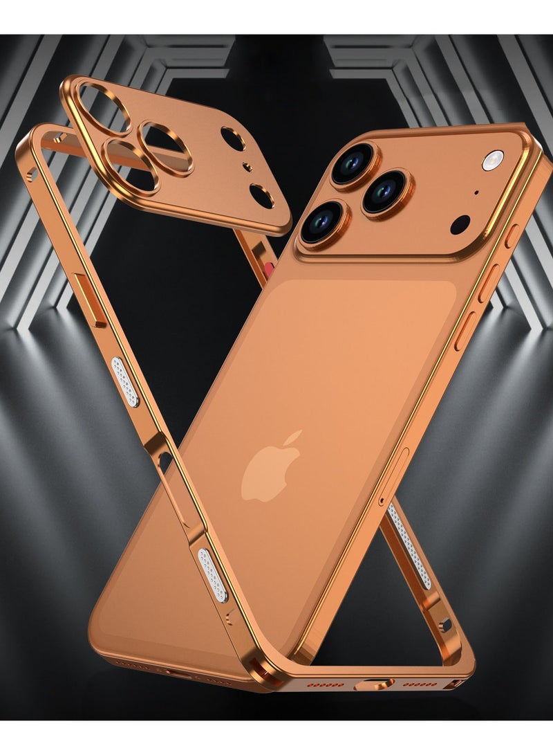 general Luxury  Metal Frame Bumper Phone Case For iPhone 17 Pro Max  Aluminum Alloy Armor Detachable Buckle Shockproof Cover - Image 4