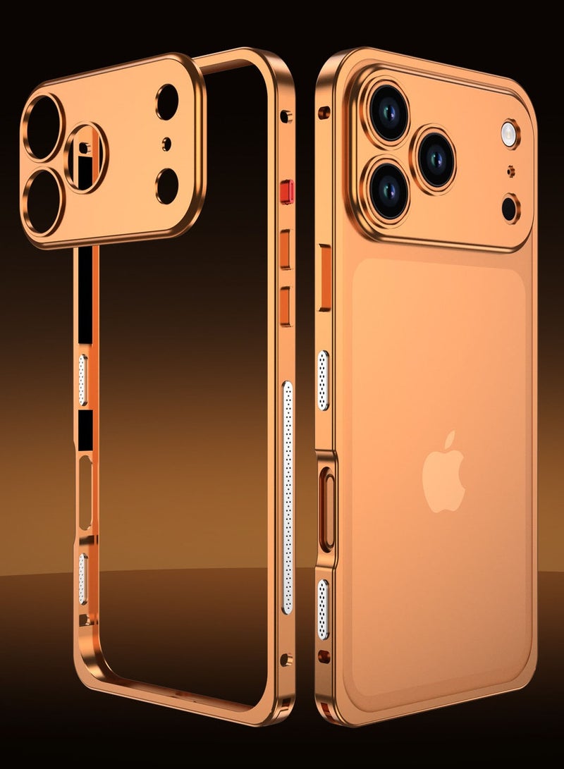 general Luxury  Metal Frame Bumper Phone Case For iPhone 17 Pro Max  Aluminum Alloy Armor Detachable Buckle Shockproof Cover - Image 5