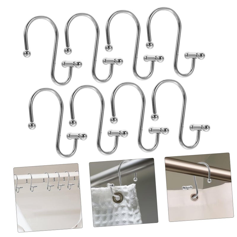 Shower Metal Curtain Hooks 12 Pack Rust Resistant Easy Install Bathroom - Image 4