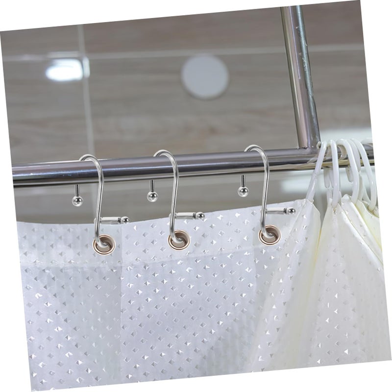 Shower Metal Curtain Hooks 12 Pack Rust Resistant Easy Install Bathroom - Image 5