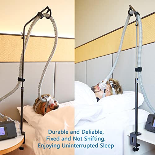 LONYEON CPAP Hose Holder - Prevent Leakage and Tangle with Height Adjustable, Removable and Rotatable - Hose Hanger Hook Organizer CPAP Accessories Supplies for Sleep, with C Clamp Base, Black - Image 3