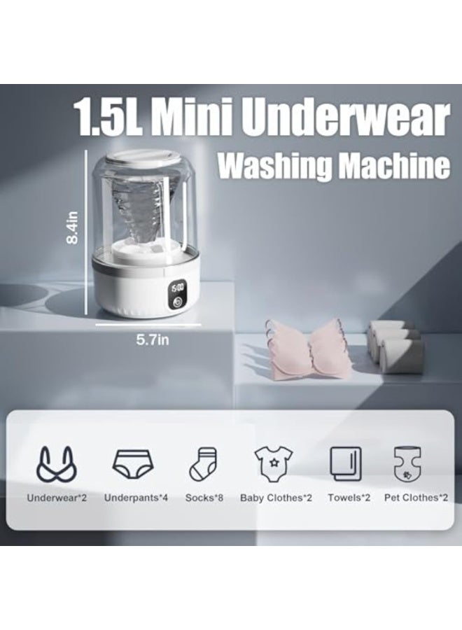 Arabest Underwear Washing Machine, Upgrade 1.5L Mini Portable Washing Machine Rechargeable Underwear Washer Deep Cleans Small Clothes for Apartment, Dorm, RV, Travel & Hotel Use - Image 2