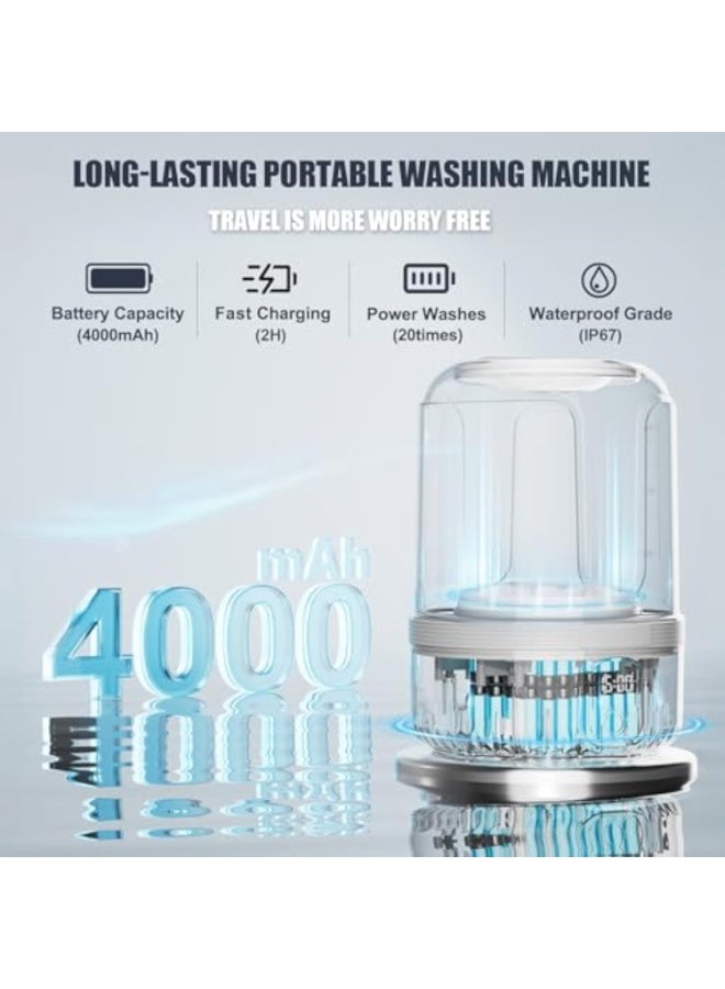 Arabest Underwear Washing Machine, Upgrade 1.5L Mini Portable Washing Machine Rechargeable Underwear Washer Deep Cleans Small Clothes for Apartment, Dorm, RV, Travel & Hotel Use - Image 3