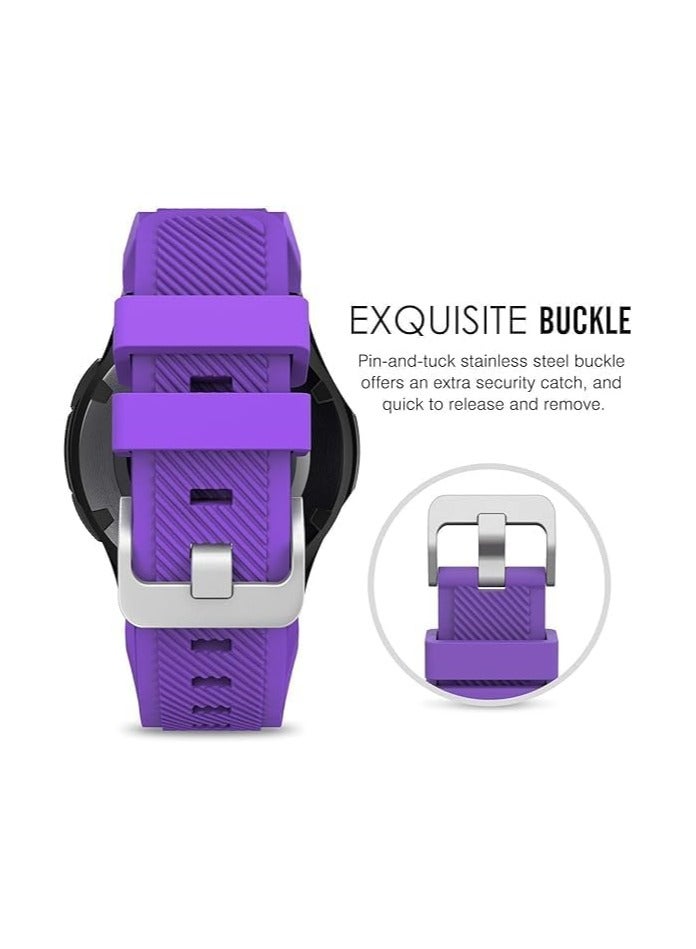 Elmo3ezz Strap Compatible with Samsung Galaxy Watch 3 45mm/Galaxy Watch 46mm/Gear S3 Frontier/Huawei Watch GT2 Pro/GT/GT2 46mm, 22mm Silicone Sport Replacement Band(purple) - Image 4