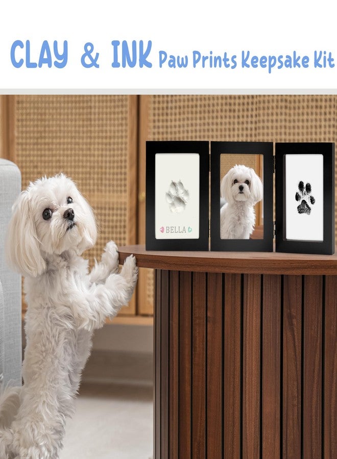 MYPAWLETS Ink&Clay Paw Print Kit Keepsake,Inkless Ink Pad & Soft Clay for Dogs/Cats Paw Prints,Pet Paw Print Impression Kit,Paw Print Stamp Pad for Dogs or Cats,DIY Gifts for Pet Owners-Black - Image 2