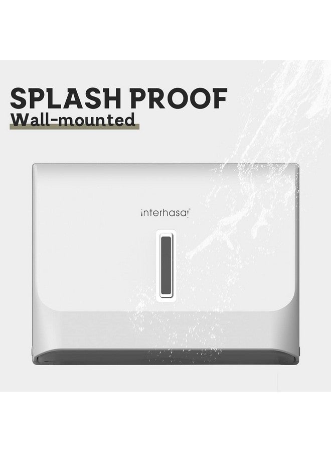 interhasa! interhasa! Paper Towel Dispenser Wall Mount Multifold/Trifold/M Fold for Commercial Toilet Paper Tissue Holder for Bathroom Kitchen Industry, ABS Plastic, White - Image 5