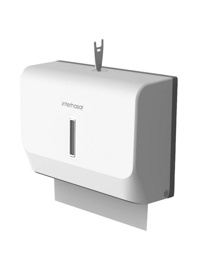interhasa! interhasa! Paper Towel Dispenser Wall Mount Multifold/Trifold/M Fold for Commercial Toilet Paper Tissue Holder for Bathroom Kitchen Industry, ABS Plastic, White - Image 1