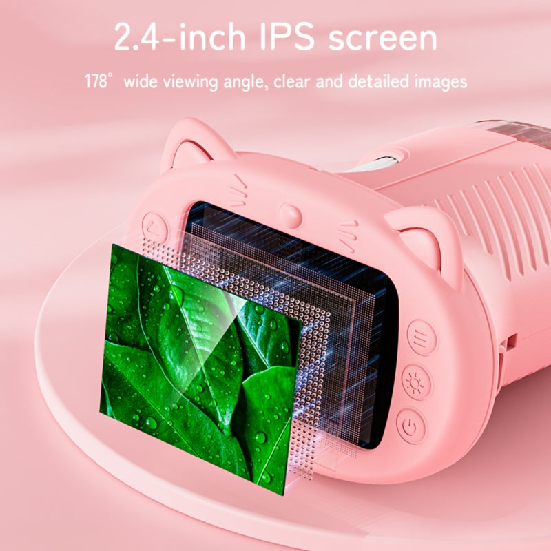 Handheld Pocket Kids Microscope 1000x Magnification 2.4-Inch Screen Science Education Toy Christmas Birthday Gift for Boys Girls - Image 3