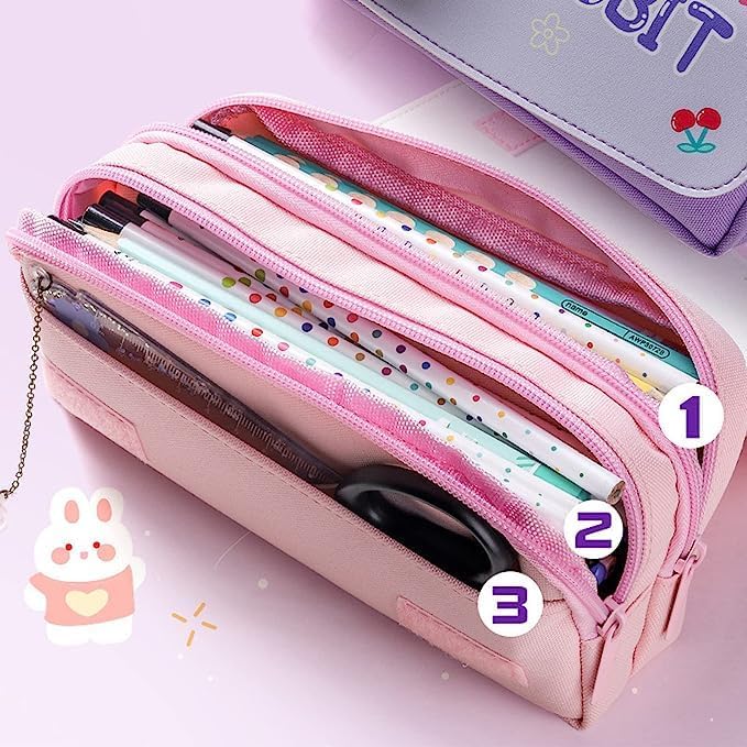 Parshya Dear Kawaii Large Capacity Pencil Case - 3D Eva with Cute Squishy Dear Pencil Case, Pencil Box for Kids, Zipper Pencil case for Boys, Return Gifts for Kids - Image 2