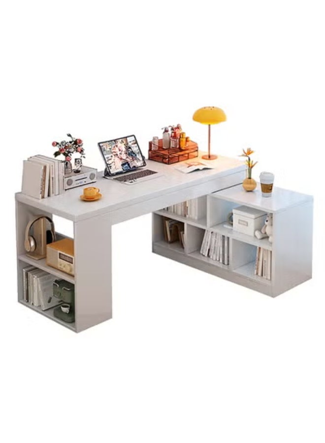 زي سي إم - هابي مكتب كمبيوتر فاخر مع طاولة دراسة مدمجة مع رف كتب للطلاب والمكتب المنزلي 120×80 سم - Image 1