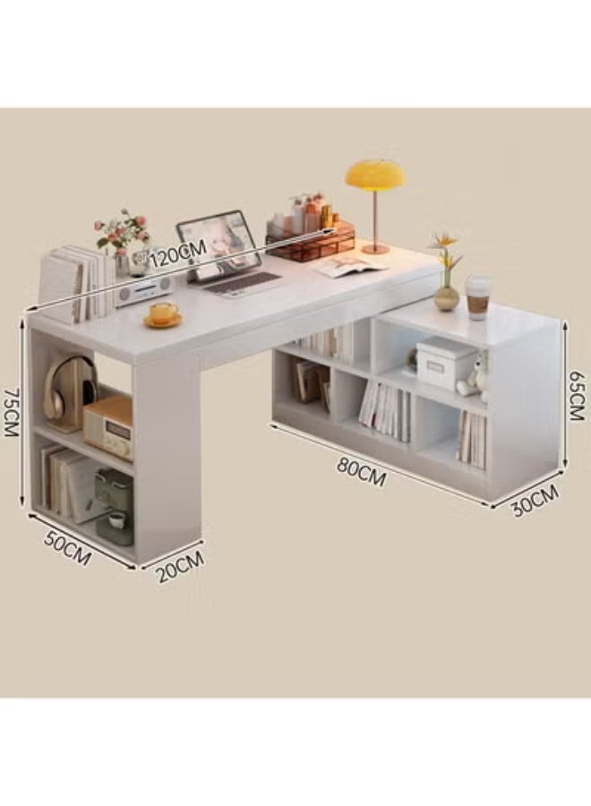 زي سي إم - هابي مكتب كمبيوتر فاخر مع طاولة دراسة مدمجة مع رف كتب للطلاب والمكتب المنزلي 120×80 سم - Image 3