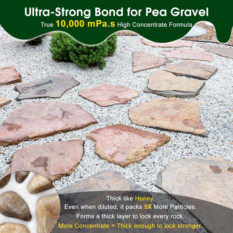 Teexpert 1 Gallon Rock Glue for Landscaping â€“ Strong Pea Gravel Binder & Stone Adhesive for Walkways, Yards, Patios, and Decorative Driveway Edges - Image 3