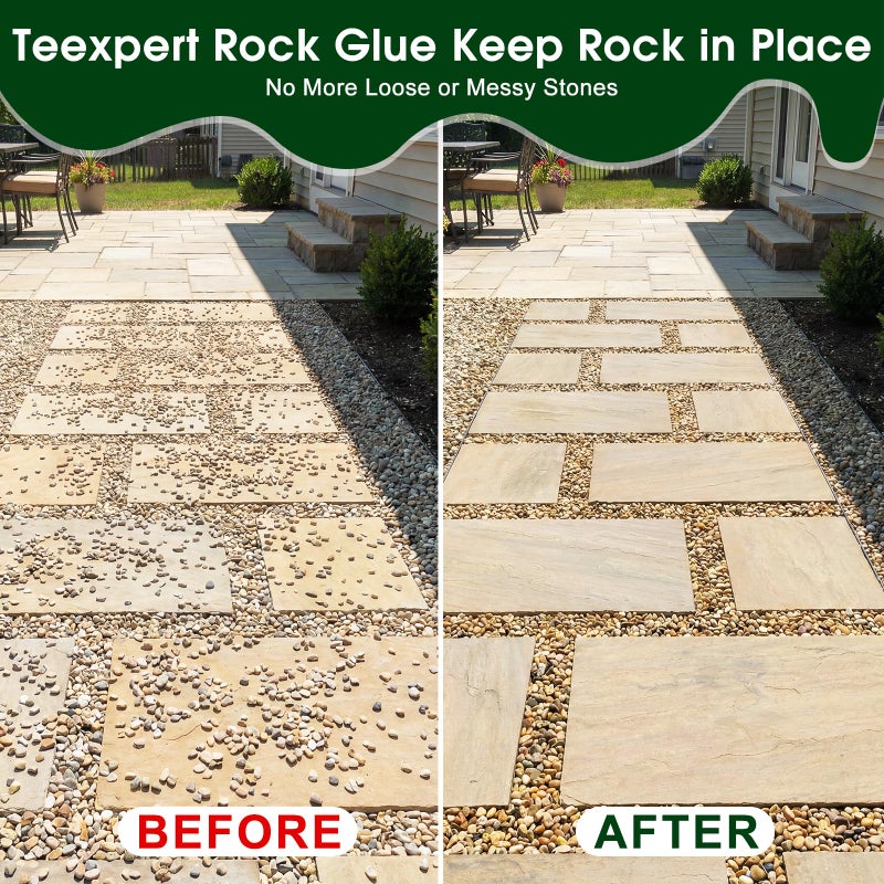 Teexpert 1 Gallon Rock Glue for Landscaping â€“ Strong Pea Gravel Binder & Stone Adhesive for Walkways, Yards, Patios, and Decorative Driveway Edges - Image 2