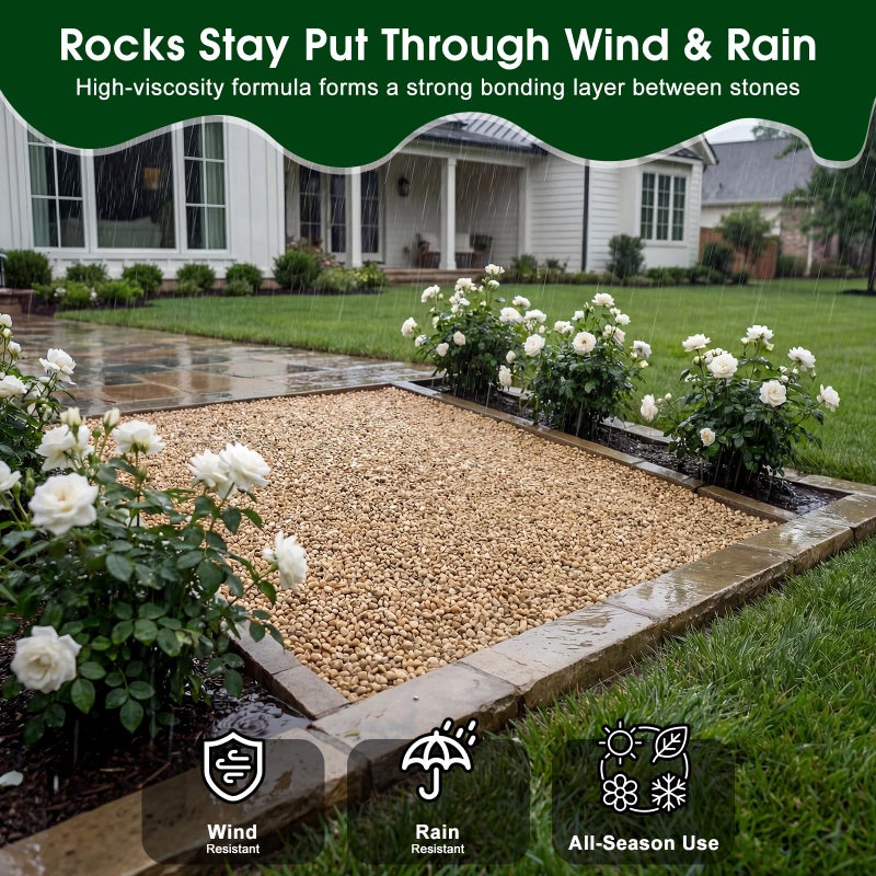 Teexpert 1 Gallon Rock Glue for Landscaping â€“ Strong Pea Gravel Binder & Stone Adhesive for Walkways, Yards, Patios, and Decorative Driveway Edges - Image 4