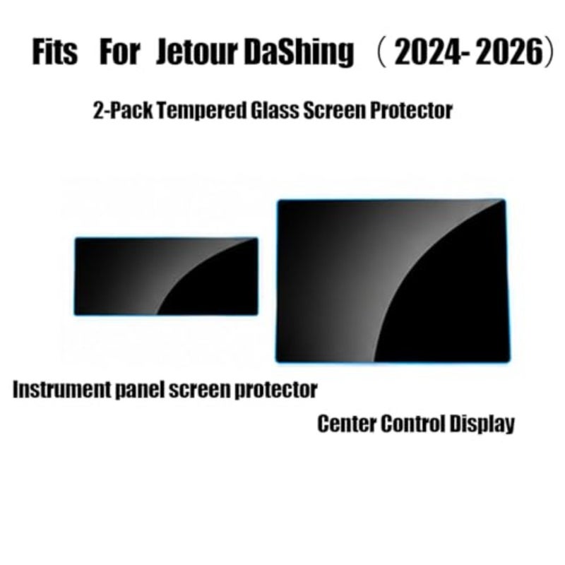 2-Pack Tempered Glass Screen Protector Fits For 2024-2026 Jetour DaShing Instrument display and Center Control Display, 9H, Anti-Glare, Anti-Fingerprint 15.6inch - Image 2