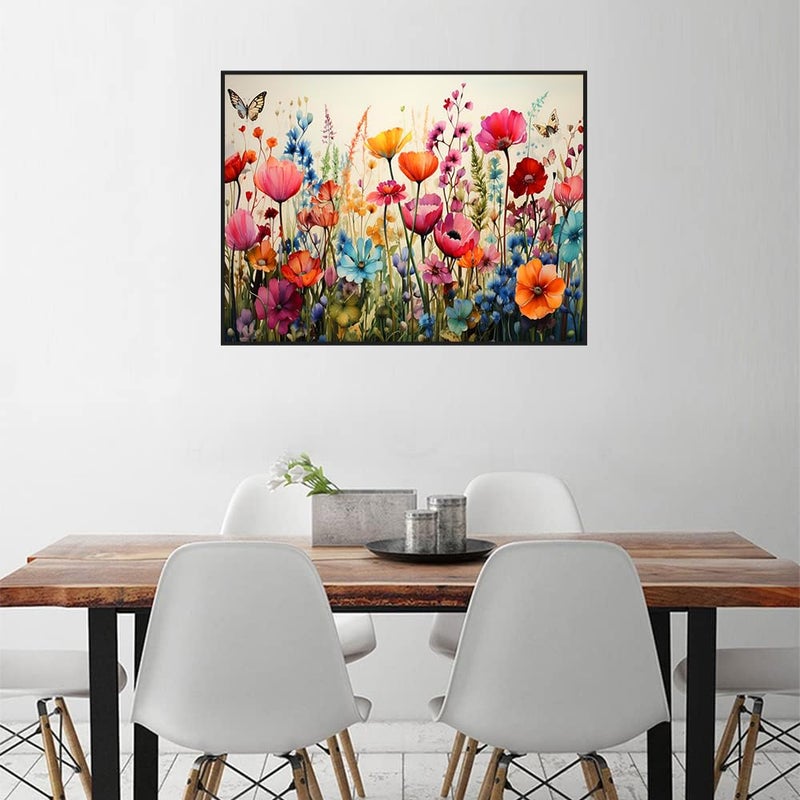 croshom Wild Flowers Diamond Art Painting for Adults-Flower DIY 5D Diamond Art Kits,Gem Art Kits for Gift Home Decor 12x16in - Image 4