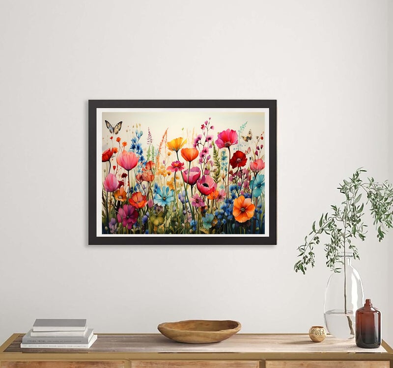 croshom Wild Flowers Diamond Art Painting for Adults-Flower DIY 5D Diamond Art Kits,Gem Art Kits for Gift Home Decor 12x16in - Image 3