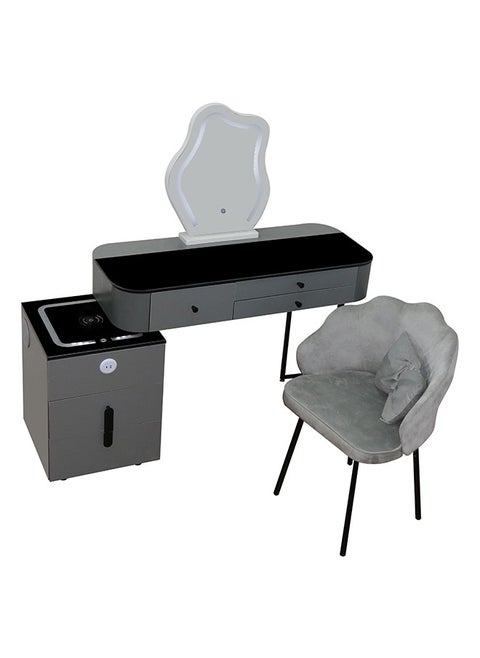 Makeup Vanity Table Dressing Table Flip Mirror With Drawers And Chair With BT Speaker ,wireless charger and USB port