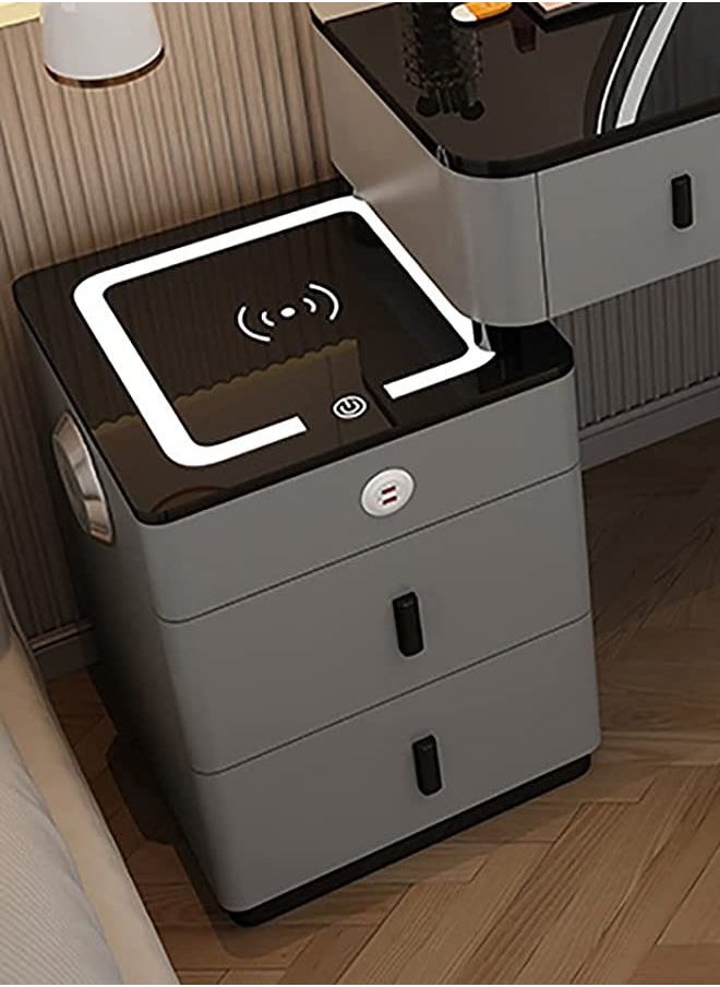 Makeup Vanity Table Dressing Table Flip Mirror With Drawers And Chair With BT Speaker ,wireless charger and USB port