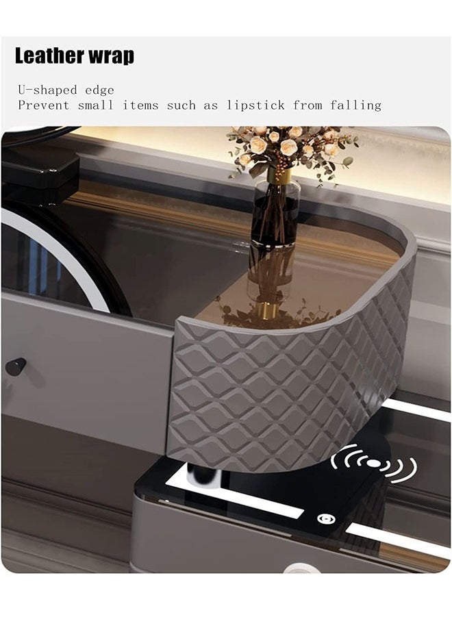 Makeup Vanity Table Dressing Table Flip Mirror With Drawers And Chair With BT Speaker ,wireless charger and USB port
