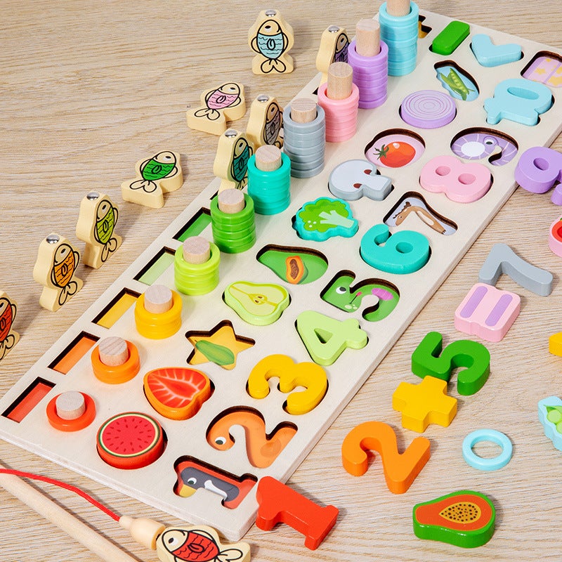 Selling Children'S Magnetic Fishing Toys Educational Development Several Letters Assembled Puzzle Building Blocks Early Education Boys And Girls - Image 4