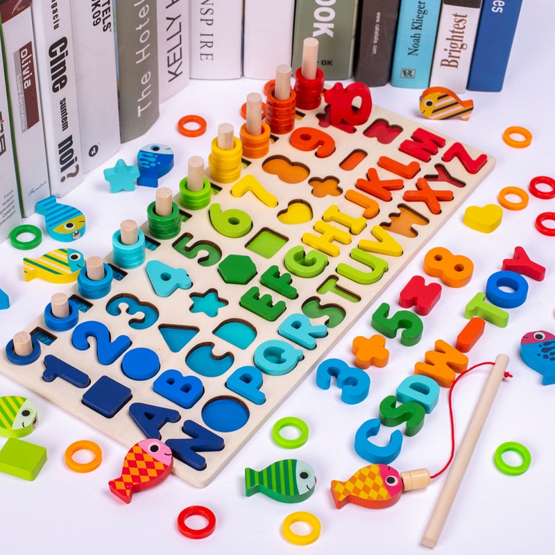 Selling Children'S Magnetic Fishing Toys Educational Development Several Letters Assembled Puzzle Building Blocks Early Education Boys And Girls - Image 1