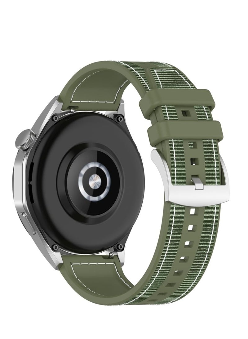 Compatible with Huawei Watch GT4 Replacement Wrist Band 22mm Replacement Nylon Braided Silicone Composite Watch Strap Compatible with Huawei Watch GT4 GT3 Watch3 Pro 46mm - Image 3