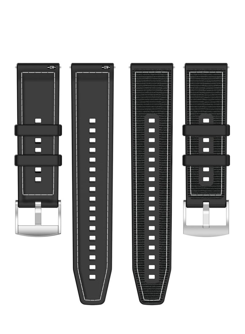 Compatible with Huawei Watch GT4 Replacement Wrist Band 22mm Replacement Nylon Braided Silicone Composite Watch Strap Compatible with Huawei Watch GT4 GT3 Watch3 Pro 46mm - Image 4