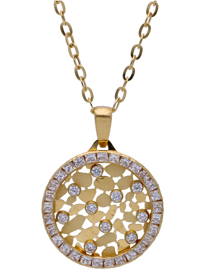 أف كيه جوليريز قلادة ذهب (سلسلة مع قلادة ذهب زركون) عيار 18 - Image 1