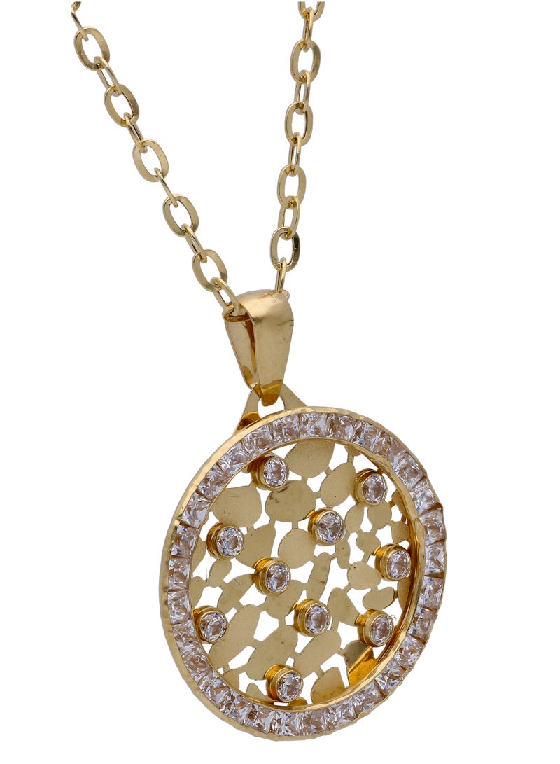 أف كيه جوليريز قلادة ذهب (سلسلة مع قلادة ذهب زركون) عيار 18 - Image 2