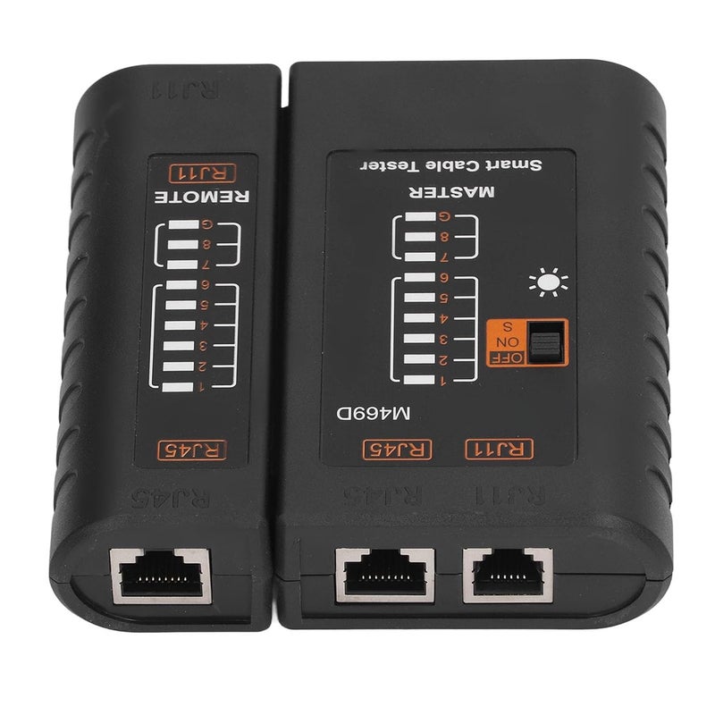 Network Cable Tester Portable, Black ABS Material, RJ45 RJ11 LAN and Telephone Line Tester - Accurate Detection, LED Display, Easy Carrying for Network Troubleshooting - Image 3